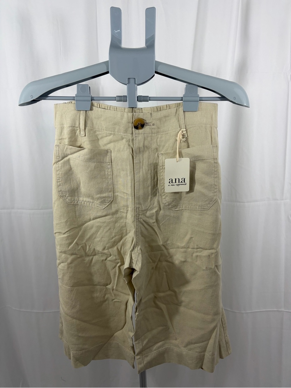 NWT a.n.a Womens Size 2 Khaki/Tan Linen Blend Chinos